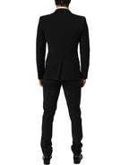 Black Wool Slim Fit Formal 2 Piece Men Suit