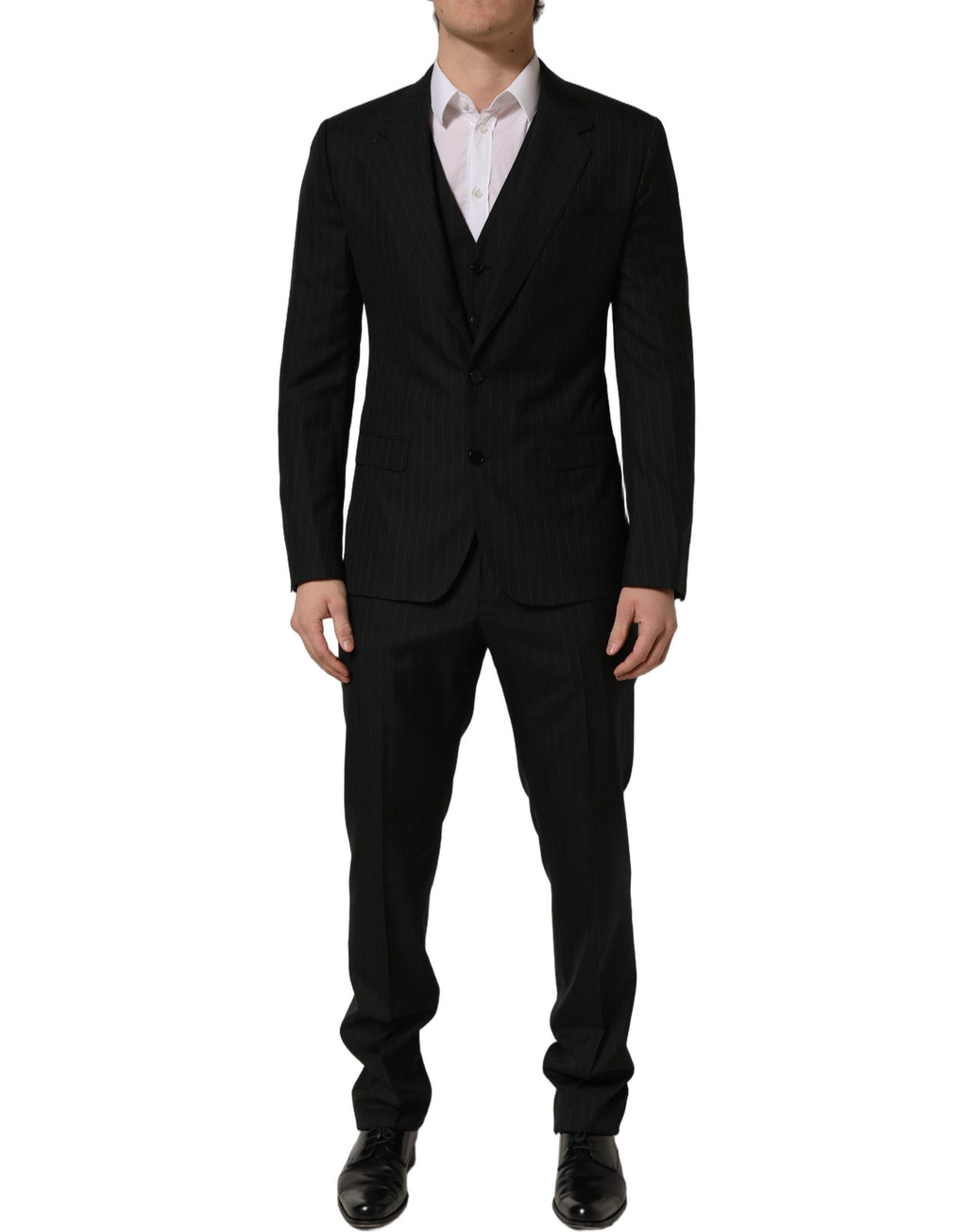 Black Stripes Slim Fit Formal 3 Piece Suit
