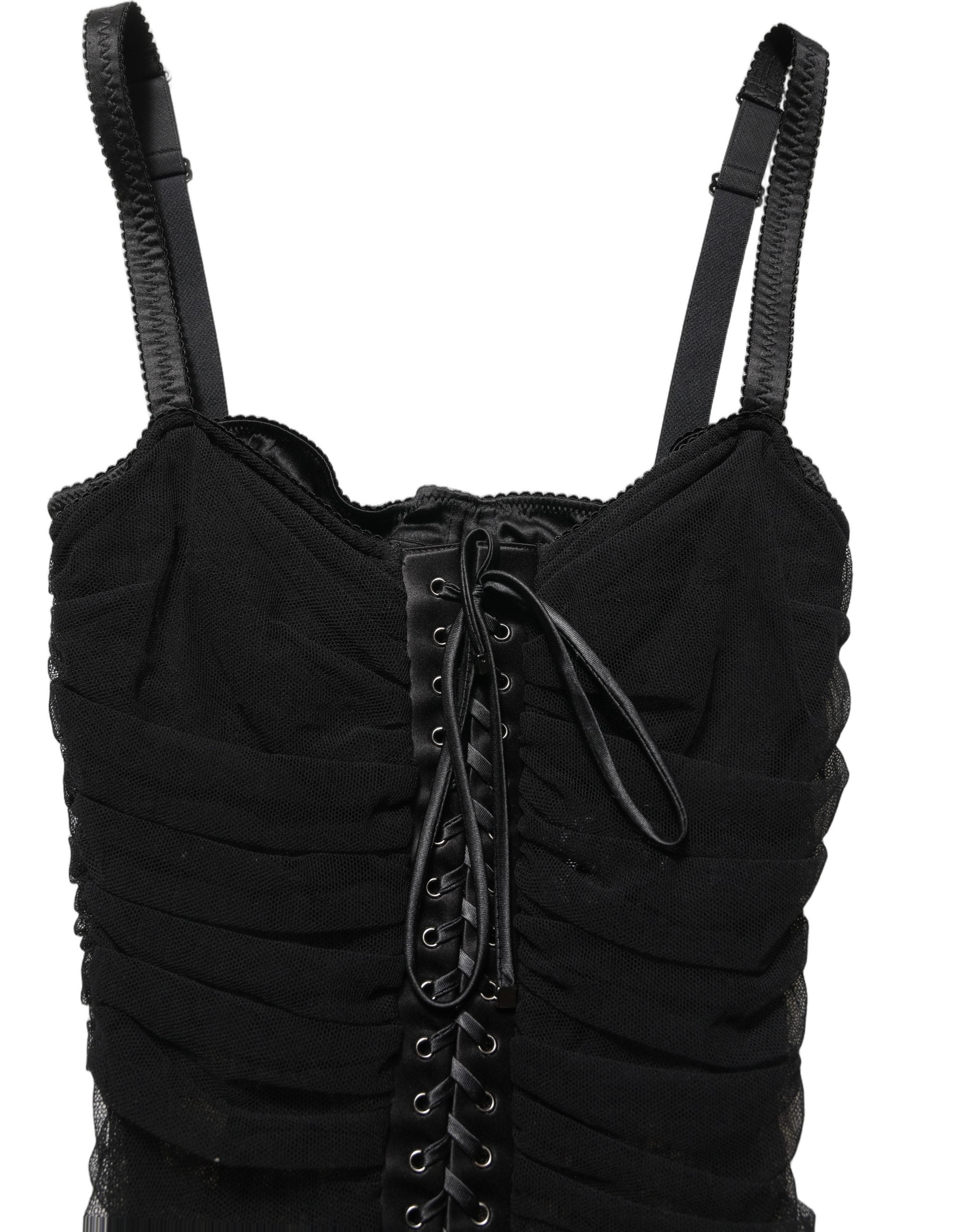 Black Bodycon Fitted Corset Style Mini Dress