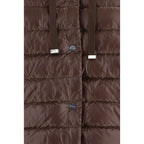 Brown Polyester Full-Length Jacket