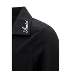 Black Cotton Full-Length Jacket