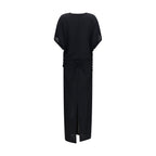 Black Viscose Casual Dress