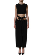 Black Cut Out Detail Sleeveless Maxi Dress