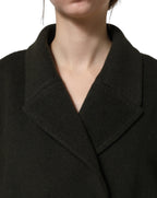 Dark Green Double Breasted Peacoat Jacket