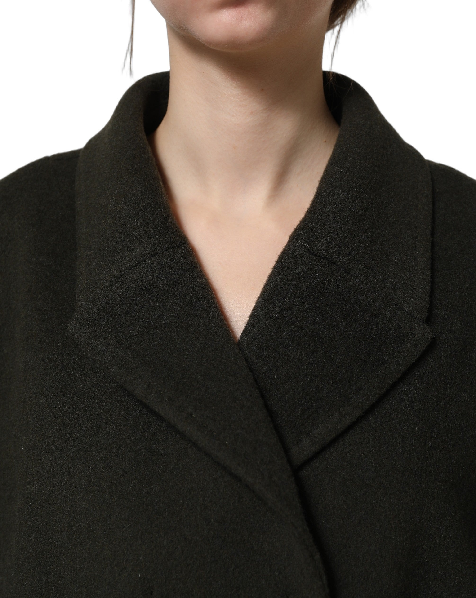 Dark Green Double Breasted Peacoat Jacket
