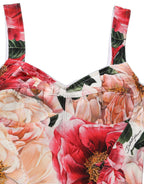 Multicolor Floral Cropped Bustier Tank Top