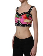 Multicolor Silk Cropped Bustier Corset Top
