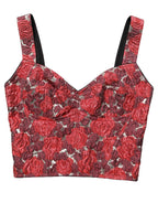 Multicolor Floral Cropped Bustier Tank Top