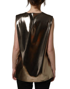 Metallic Bronze Roundneck SleevelessTank Top
