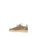 Beige Calf Leather Bos Taurus Athletic Sneakers