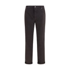 Brown Cotton Straight-Leg Jeans