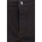 Brown Cotton Straight-Leg Jeans