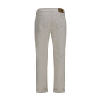 White Cotton Straight-Leg Jeans