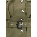 Bicolor Cotton Full-Length Jacket
