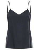 Gray Silk Sleeveles T-Shirt