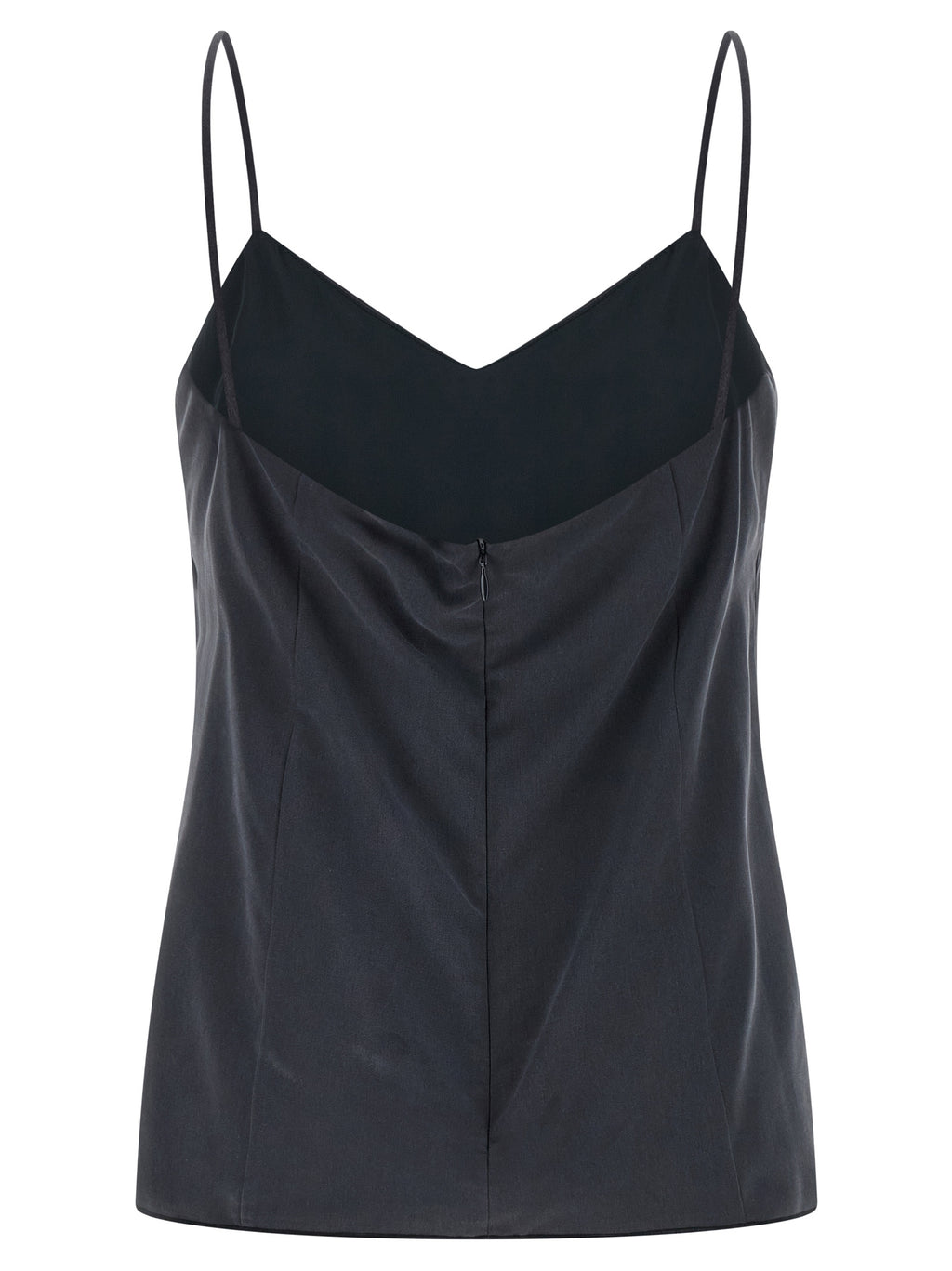 Gray Silk Sleeveles T-Shirt