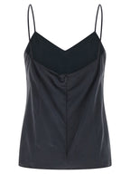 Gray Silk Sleeveles T-Shirt