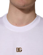 White Metal DG Logo Cotton Short Sleeves T-shirt
