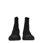 Black Fabric High Top Sneakers