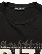 Black Tropical "IBIZA" Men Crew Neck T-shirt