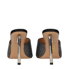 Black Satin Stiletto Heel Sandals