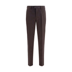 Brown Cotton Casual Pants