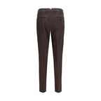 Brown Cotton Casual Pants