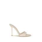 Beige Calf Leather Bos Taurus Stiletto Heel Sandals