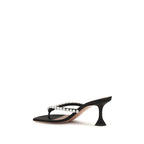 Black Silk Stiletto Heel Sandals