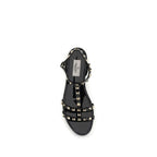 Black Rubber Flat Sandals