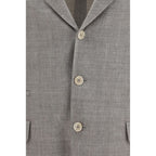Beige Linen Full-Length Jacket