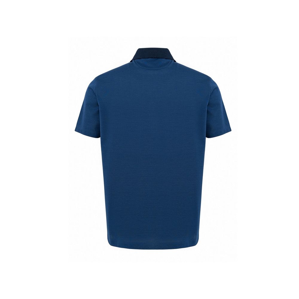 Blue Cotton Polo Shirt