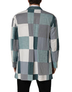 Multicolor Patchwork Linen Double Breasted Jacket