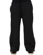 Black Drawstring Viscose Jogger Men Sweatpants Pants