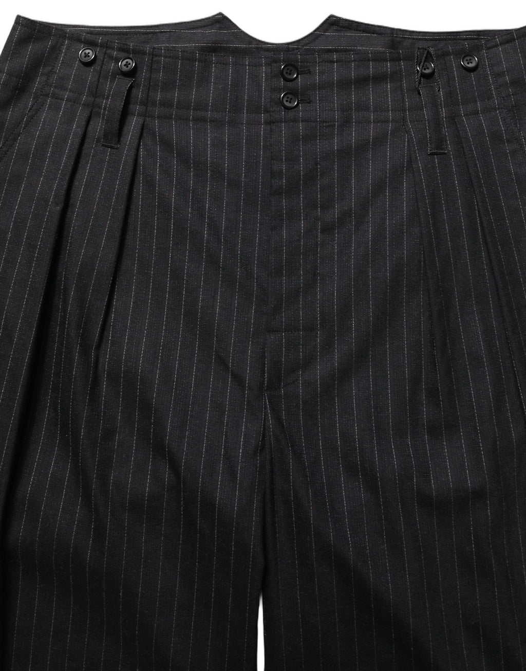 Black Pinstripe Wool Men Dress Trouser Pants