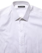 White Cotton Long Sleeves Men Dress Shirt