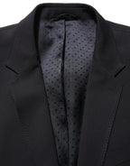 Black Wool Slim Fit Formal Men 2 Piece Suit