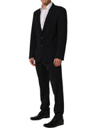 Black Wool Slim Fit Formal Men 2 Piece Suit