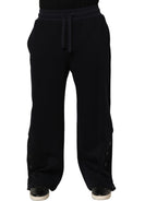 Black Drawstring Viscose Jogger Men Sweatpants Pants