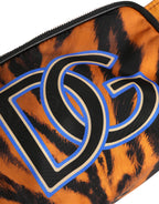 Brown Tiger Print Nylon Fanny Waist Pack Borse Men Bag