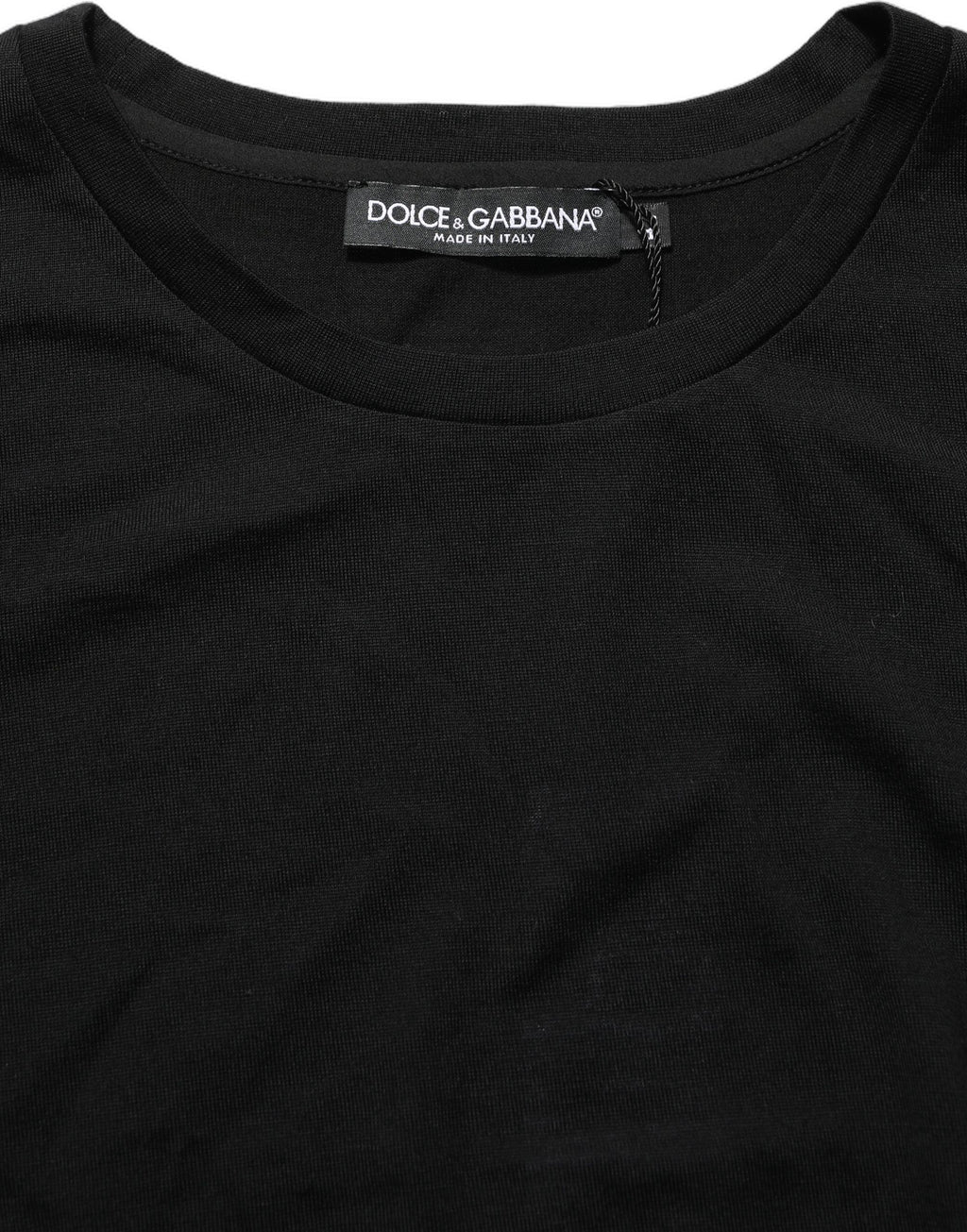 Black Wool Crew Neck Short Sleeves Men T-shirt