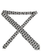 White Black Logo Monogram Wide Adjustable Men Necktie Tie
