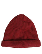 Women Bordeaux Wool Knitted Winter Beanie Capello Hat