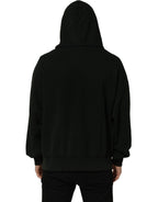 Black Cotton Hooded Men Sweatshirt Sweater