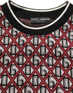 Red Logo Cotton Jacquard Sweatshirt Sweater