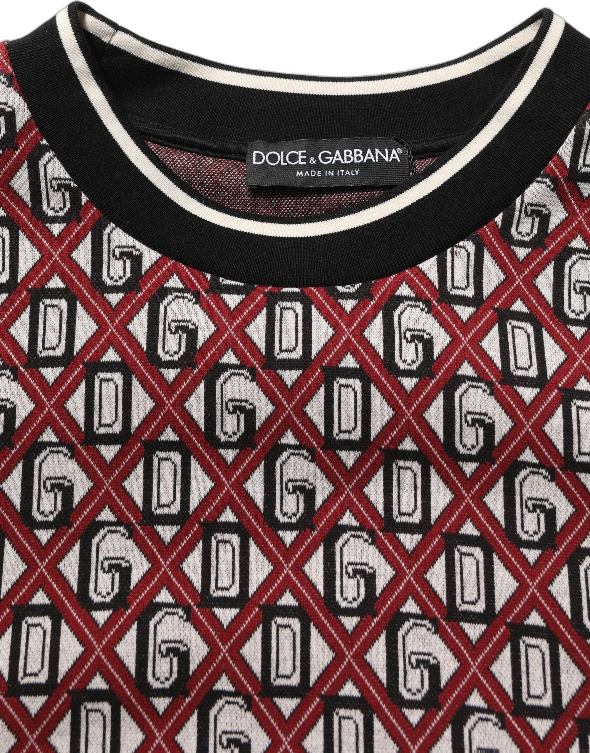 Red Logo Cotton Jacquard Sweatshirt Sweater