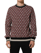 Red Logo Cotton Jacquard Sweatshirt Sweater