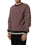 Red Logo Cotton Jacquard Sweatshirt Sweater