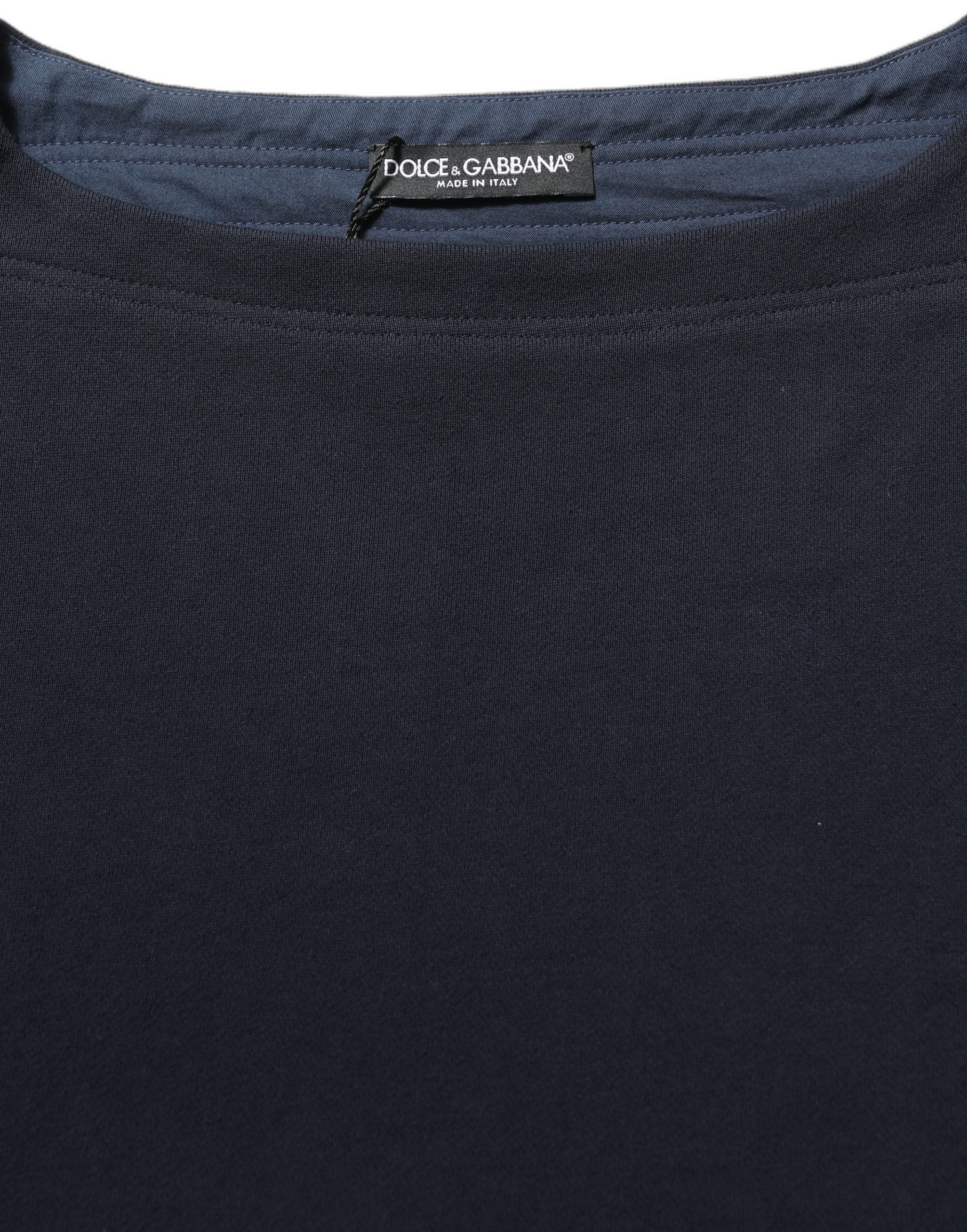 Dark Blue Logo Cotton Sweatshirt Sweater