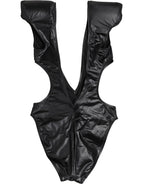 Black Deep V-Neck Cutout One Piece Swimwear